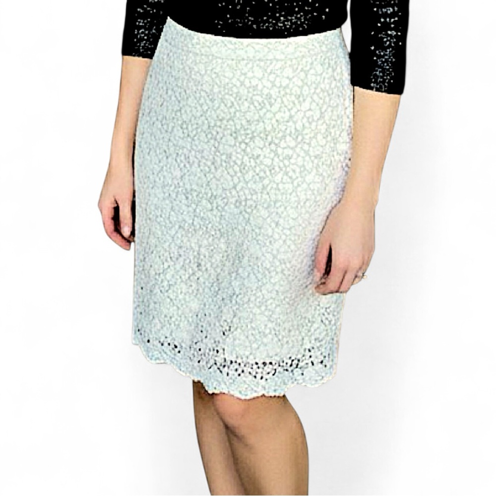 APT 9 Skirt Womens Size 6 White Pencil Knee Length‎ Tex Classic Chic